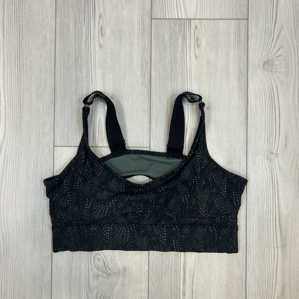 Varley Black Patterned Sports Bra